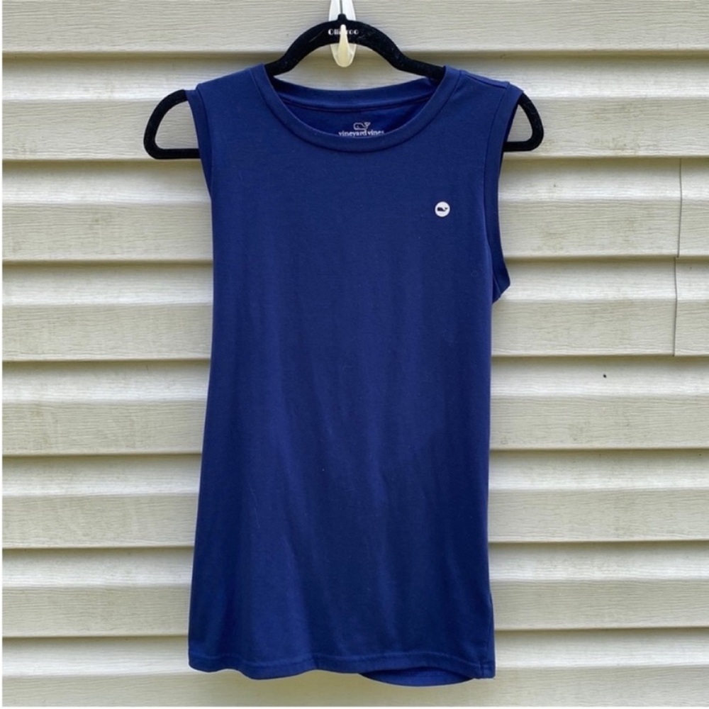 Vineyard Vines Performance Tank Navy Cutout‎ Keyhole Whale Logo 2K1070 Small
